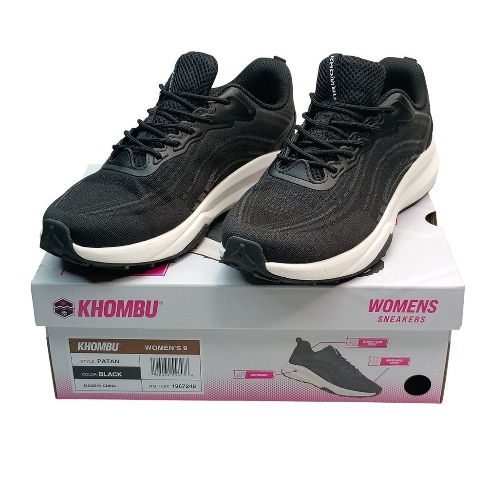 Khombu Patan Sneakers Women Size 9 Black Lightweight Memory Foam 1967248